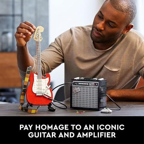 LEGO Ideas Fender Stratocaster 21329 DIY Guitar Model Building Set for Music Lovers, Complete with 65 Princeton Reverb Amplifier & Authentic Accessories, Perfect Way to Rock Gift Giving thumbnail 6