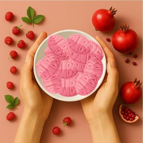 Bubs Wild Strawberry Pomegranate Ovals. 1 POUND of Soft & Chewy Swedish Candy. Marshmallow Gummy Hybrid Vegan, Gluten and Gelatin Free Foam Godis. Packed and Imported From Sweden by Nrdiq Candy. thumbnail 2