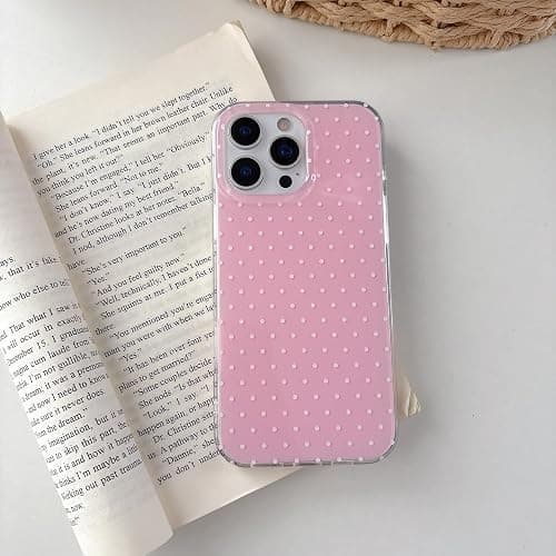 QLTYPRI for iPhone 15 Case, Cute Polka Dot Pattern Aesthetic Phone Case, Raised Camera Protection Durable TPU Slim Shockproof Protective Phone Cover for Girls Women - Pink thumbnail 8
