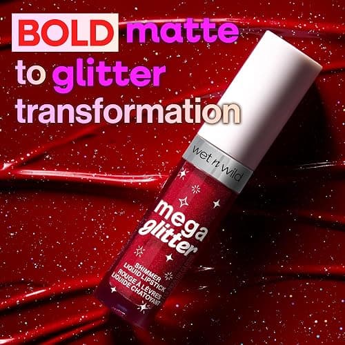 wet n wild Mega Glitter Shimmer Liquid Lipstick, Matte-to-Glitter Finish, Lightweight Formula, Comfortable Wear, Vitamin E-Infused for Nourished Lips, Vegan & Cruelty-Free - New Soulmate thumbnail 2