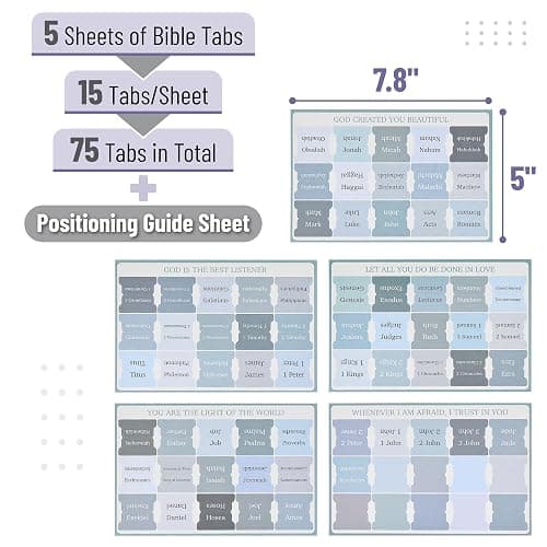 Mr. Pen- Bible Tabs, 75 Tabs, Laminated Bible Tabs for Women and Men, Bible Tabs for Study Bible, Bible Index Tabs, Bible Book Tabs, Bible Labels Tabs, Mr Pen Bible Tabs thumbnail 2