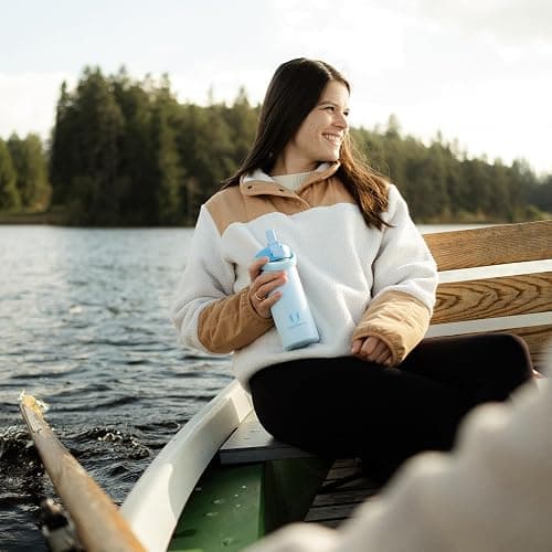 Sparrow Trinkflasche Edelstahl 500ml - Weiter Öffnung SwivelSip Thermosflasche mit Strohhalm - BPA-frei, Auslaufsicher Trinkflaschen - Thermoskanne für Kinder, Sport, Reisen, Outdoor thumbnail 7