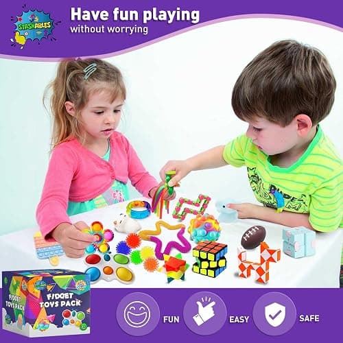75 pcs Fidget Toys Kids Pack - Pinata Fillers, Party Bag Fillers, Classroom Prizes, Stress Relief Toys, Goodie Bag Fillers and Rewards for ADHD, Autism Bulk Fidgets Box Gifts, Toys for Boys and Girls thumbnail 6