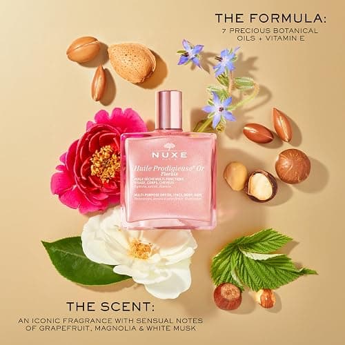 NUXE Huile Prodigieuse Floral Shimmering Dry Oil for Face, Body & Hair. Luxurious Rose Gold Glow and Deep Hydration, (50mL) thumbnail 6