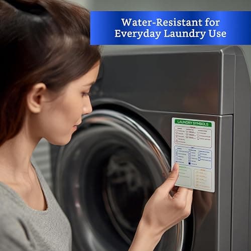 Laundry Symbols Chart Magnet (5x7.6 Inches) – Laundry Care Symbols Chart for Washing Machine & Dryer – Magnetic Laundry Room Must Haves – Stylish Laundry Room Accessories for Easy Clothing Care thumbnail 6