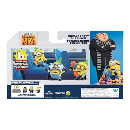 Minions Despicable Me 4-4 Figure Packs Party Bus Bunch | 2 inch Collectible Figures | Pack Has 3 Figures Visible Plus 1 Surprise Figure Hidden thumbnail 3