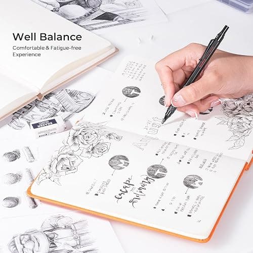 Nicpro 0.9 Metal Mechanical Pencil Set with Case, 3PCS Black MP1000 0.9mm Drafting Pencil, 8 Tubes HB Lead Refills, 3PCS Erasers, Erasers Refills for Artist Writing, Drawing, Sketching thumbnail 6