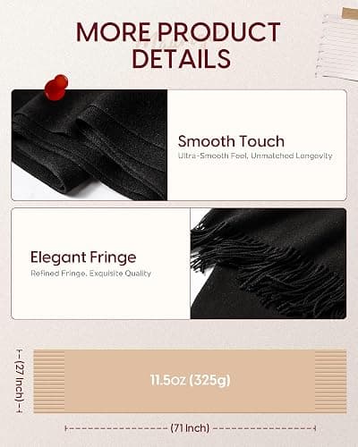 Turnshine Pashmina Shawl Wrap Soft Cashmere Feel Blanket Scarf for Women, Wedding & Evening Wrap, Winter Warm Fashion Scarves thumbnail 6