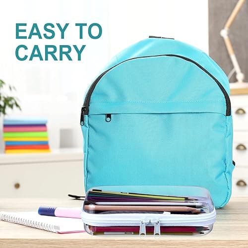 Sanwuta 4 Pcs Clear Hard Sided Zipper Pencil Case Pouches Bulk Plastic Hard Shell Pencil Case Box Organizer with Mesh Pocket Toiletry Pouch Makeup Bag, Back to School Supplies(White) thumbnail 8