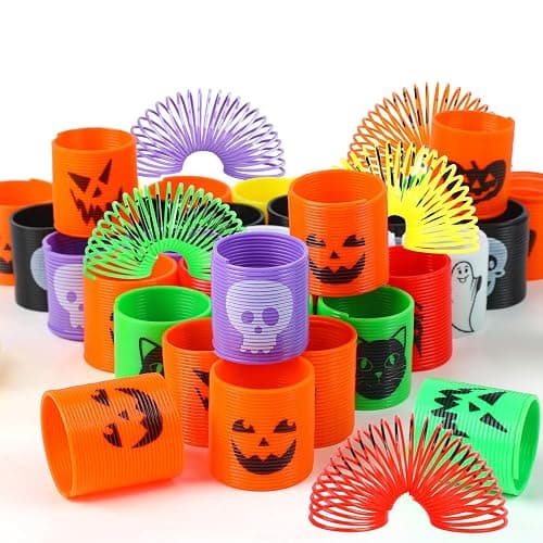 SULOLI Halloween Coil Springs for Kids, 36pcs Assorted Halloween Theme Pattern Spring Toys Party Favors Halloween Treat Bags Gifts thumbnail 5