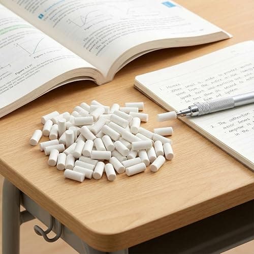 Lekgavd 50 Pcs Mechanical Pencil Eraser Refills, White Refill Erasers for Propelling Pencils, Universal Traceless Eraser Replacement for Office Notebook Drafting thumbnail 5