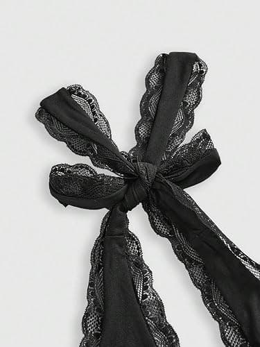 WDIRARA women's black lace halter-crop top thumbnail 4