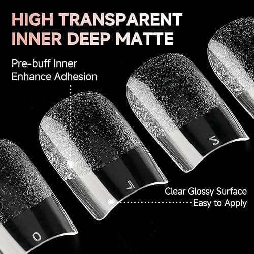 UNA GELLA Short Square Gel Nail Tips: 312pcs Square Fake Nails Pre-File Soft Gel Nails Tips for Full Cover Acrylic Nails False Nails12 Sizes Press on Nails for Nail Extensions Home DIY Salon thumbnail 6