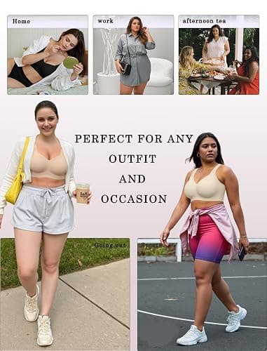 OEAK Womens Wireless Jelly Bra Plus Size Supportive Seamless Bras Full Coverage Push Up Comfortable No Underwire Tshirt Bras thumbnail 7