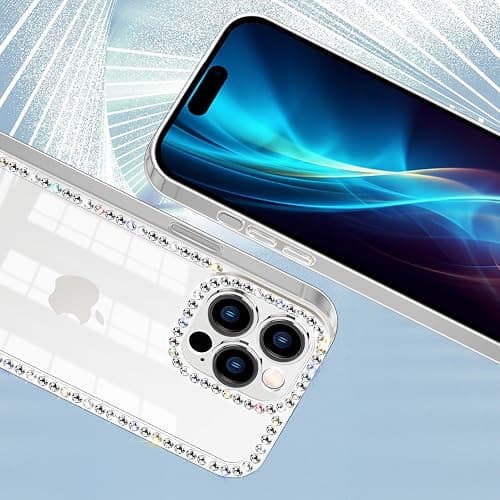 VAOXTY Compatible with iPhone 15 Case Clear Bling Diamond Rhinestone Cute for Girls Women Girly Case Glitter Shiny Sparkle Gem Design Soft Silicone Luxury Fashion Protective 3D Phone Case thumbnail 7