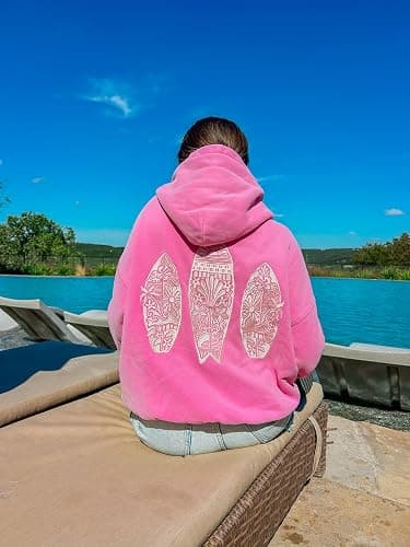 Graphic Hoodies for Women Cute Long Sleeve Preppy Sweatshirts Fall Oversized Pullover Hooded Tops With Pockets - Red - Medium thumbnail 6