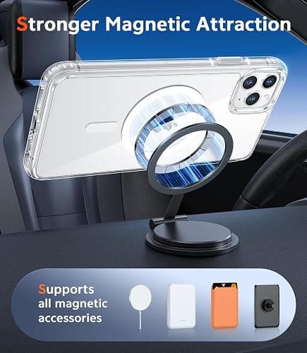 FNTCASE for iPhone 11 Pro Case: Clear Magnetic Phone Cases Compatible with Magsafe Slim Anti Yellowing Military Grade Drop Protection Rugged Protective Transparent Cell Phone Cover (A-Clear) thumbnail 4