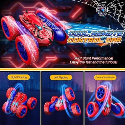 Excitobo Remote Control Car,RC Cars for 4 5 6 7 8 9 10 11 12 Year Old Boy Double Sided 360°Flip 4WD Rechargeable Drift RC Race Car Boys Toys Birthday Gifts Christmas Basket Stuffers for Kids Age 4-12 thumbnail 3