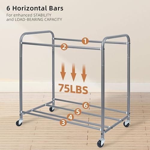 STORAGE MANIAC 3 Section Laundry Sorter, 35.9 Gal (136 L) Laundry Hamper Cart with Heavy Duty Rolling Lockable Wheels and Removable Bags, Clothes Organizer Basket Clothes Separator Hamper, Black thumbnail 4