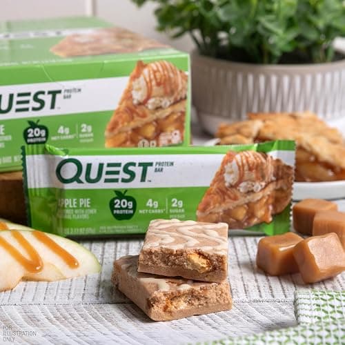 Quest Nutrition Apple Pie Protein Bar, 20g Protein, 4g Net Carbs, 2g Sugar, Gluten Free, Keto Friendly, 12 Count thumbnail 4