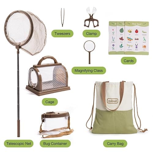 ROBUD Kids Explorer Kit, Bug Catcher Kit with Bag Kit, Outdoor Exploration Set for Camping, Montessroi Toy for Kids Coming Closer to Nature，WRP07 thumbnail 3