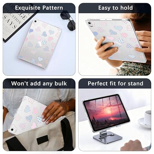 VibrantFruitique for 10.2" iPad 2019/2020/2021,Cute Watercolor Heart Crystal Clear Case,Slim Lightweight Anti-Scratch Soft TPU Bumper Hard Acrylic Back Shell for iPad 7th/8th/9th Gen for Women thumbnail 7
