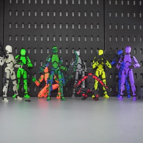 Nemoro Pre-Assembly 3D Printed 5.54'' Stick Robo 13 Action Figure, Multi-Jointed Tian13, Articulated T13 Desktop Decoration,12 in 1 d13 Accessories Best Birthday Festival Gift (Blue red) thumbnail 6