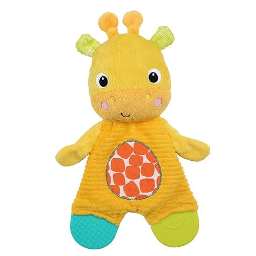Bright Starts Snuggle & Teethe BPA-free Crinkle Teething Plush Baby Toy - Giraffe thumbnail 4