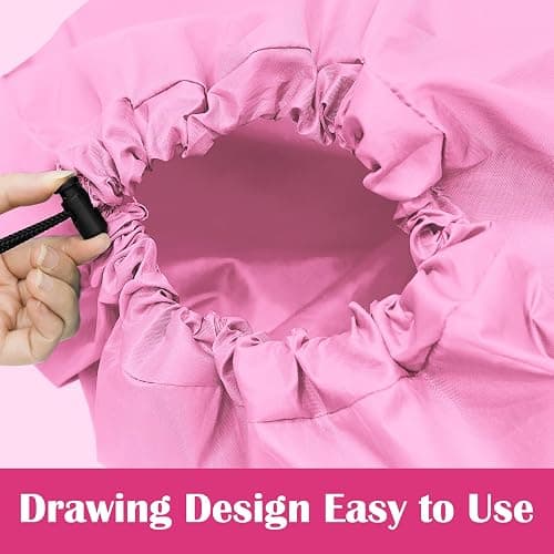 2 Pack XL Travel Laundry Bag, Machine Washable Dirty Clothes Organizer, Large Enough to Hold 4 Loads of Laundry, Easy Fit a Laundry Hamper or Basket (Black + Pink) thumbnail 4