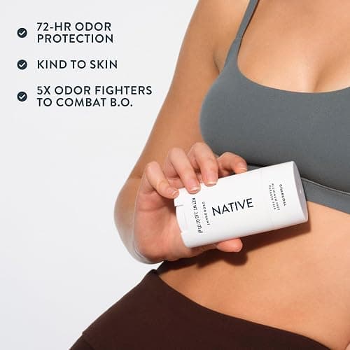 Native Deodorant | Natural Deodorant for Men, Aluminum Free with Baking Soda, Probiotics, Coconut Oil and Shea Butter | Charcoal thumbnail 7