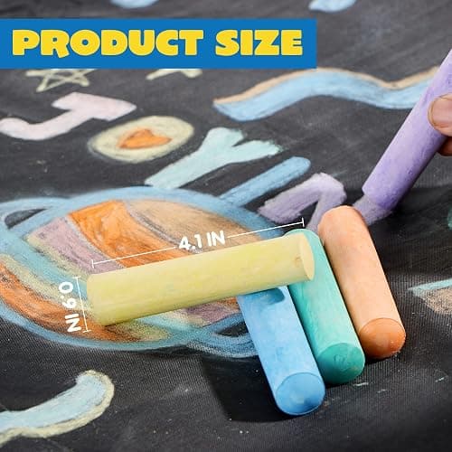 JOYIN 120 PCS Sidewalk Chalks for Kids Giant Box Non-toxic Jumbo Colored Washable Sidewalk Chalk for Toddlers in 10 Colors thumbnail 6