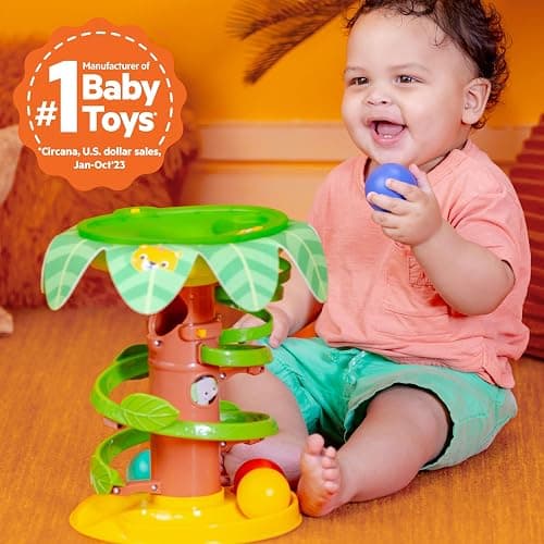 Bright Starts Tropical Twirl Ball Play Toy with Lights & Music, 5 Balls Included, Unisex, 6 Months+ thumbnail 2