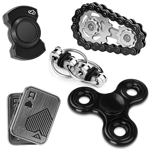 5 Pcs Fidget Toys Adults Metal Figette Spinner Magnet Slider for Teen Boys Quiet Office Desk Cool Gadgets Pain Stim Anxiety Stress Relief Items ADHD Autism Figets Magnetic Gifts for Teens EDC for Men - Image 1