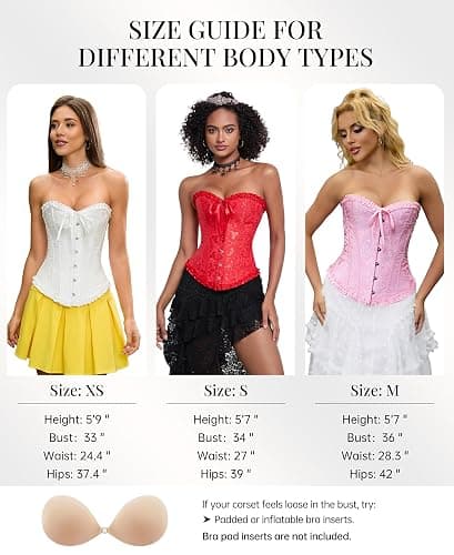 SZIVYSHI Corset Tops for Women, Bustier Shapewear Lingerie, Lace Waist Push Up Bodysuit thumbnail 6