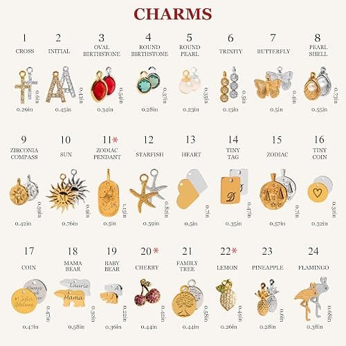 MignonandMignon Gold Charm Necklace for Women, Personalized Gift for Her, Birthday Gift for Mom, Gold Plated Pendant Charms, Handmade Jewelry for Women, Graduation Necklace -P-LOCK-N thumbnail 6