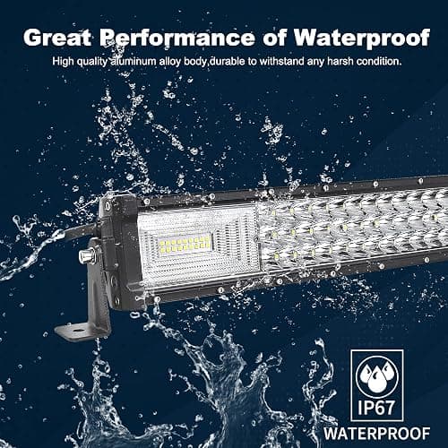 RIGIDON Barra Led Fuoristrada, 52" 130 cm 675W Tripla Fila Barra Luce Led Con Strobo Cablaggio Kit, Per Auto Camion SUV ATV Barca 4x4 Veicoli Offroad, Impermeabile Faretti Fendinebbia, 6000K Bianco - 52 pollici 675W + strobo + cablaggio thumbnail 3