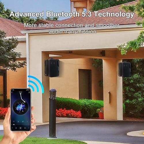 STUDIOFINIX Outdoor Bluetooth Speakers -3.5 Inch Pair 3-Way 200W,Wall Mount Waterproof Marine Speakers,Heavy Duty Grill, Suitable for Home, Boat, Patio, Indoor Outdoor Use （Black） thumbnail 5
