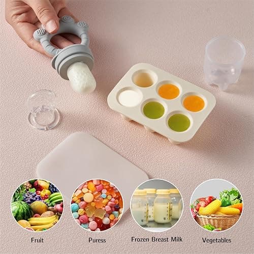 Baby Fruit Feeder with Popsicle Mold, Teethers Teething Toys for Babies Self-Feeding for Baby Essentials Newborn Toys 3+months Baby Gifts. thumbnail 7