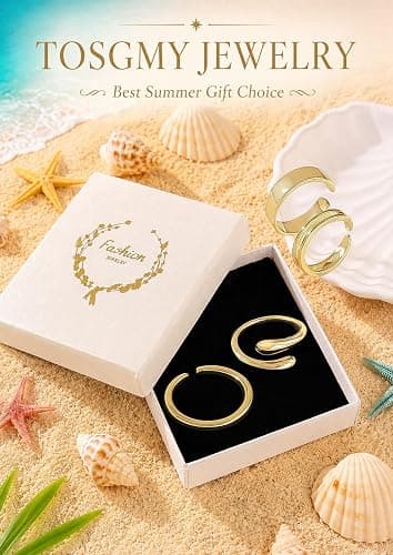 TOSGMY 4Pcs Toe Rings for Women Non Tarnish 14K Gold Filled Toe Ring Adjustable Flower CZ Band Wave Dainty Toe Ring Summer Beach Open Toe Rings Set Waterproof Toe Jewelry Foot Jewelry thumbnail 6