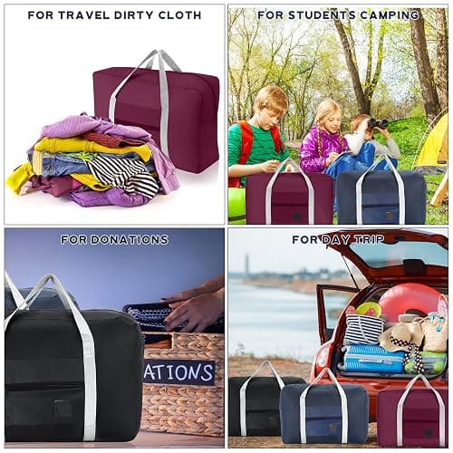 Sweetude 36 Pcs Foldable Travel Duffel Bag Bulk Waterproof Carry Luggage | Lightweight with Trolley Sleeve, Collapsible Weekender for Gym Sport Vacation Donations, Easy Storage Luggage thumbnail 5