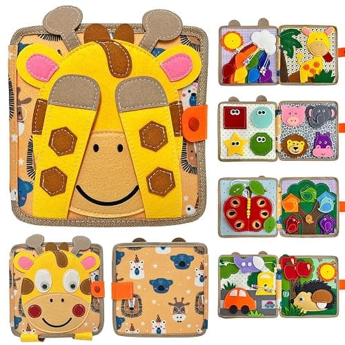 Cobelae Montessori Busy Book for Toddlers 1-3, Toddler Busy Board Felt Quiet Book, Baby Preschool Learning Activity Books Airplane Travel Toys for Kids Ages 1+ Year Old Boys Girls Gifts - Image 1
