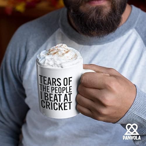 Panvola Tears Of The People I Beat At Cricket Funny Cricket Gifts For Coach Team Players Friends Brother Boyfriend Son From Mom Girlfriend Ceramic Coffee Mug (White, 11 oz) thumbnail 5