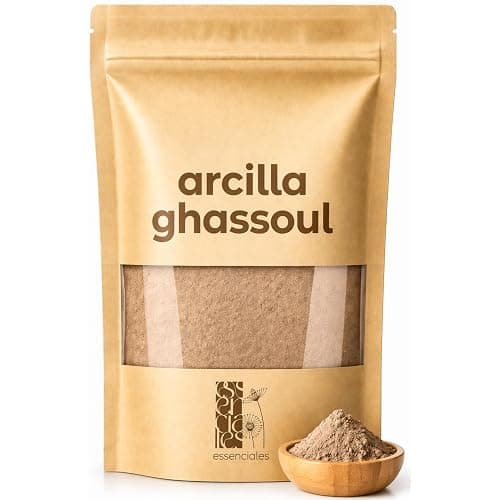 Arcilla Ghassoul Cuida de tu Cabello y Piel - Brillo Natural para tu Piel y Cabello Fuerte - ESSENCIALES 500g, Limpieza profunda de la piel, Elimina el exceso de grasa en la piel, Exfoliante suave - Image 1