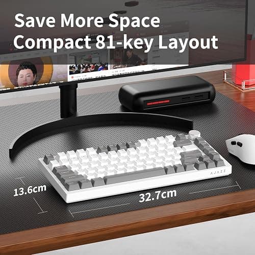 Ajazz AK820 75% Wired Mechanical Gaming Keyboard with Volume Knob, Creamy Quiet Custom Gasket Mounted Keyboard, Hot Swappable 3/5 Pin, Single Light, PBT Keycaps for PC Mac Gamer thumbnail 5