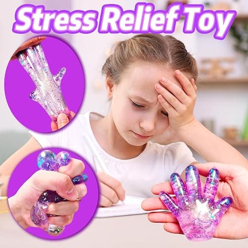 1Pcs Novelty Fake Hand Purple Squishy Fidget Toys Stress Balls for Kids Adults Sugar Ball Fidgets Sensory Toys Party Favors for Kids Squeeze Toy Stress Relief Toy Squeeze Squishy Ball (Purple) thumbnail 4