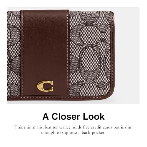 (MYA'S FIRST CHOICE OF WALLET) COACH Refined Calf Leather Essential Slim Card Case thumbnail 4