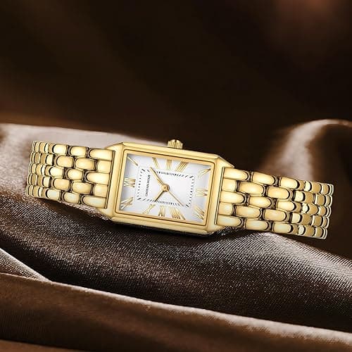 GAOFAN HOUR Gold Watches for Women with Vintage Rectangular Case,White Roman Dial,Stainless Steel Band,Adjustment Tool Included,Water Resistant thumbnail 6