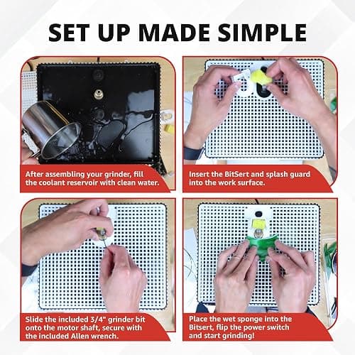 Inland Craft WizCG Glass Grinder, Stained Glass Grinder Machine Mosaic & Grinder Tool, for Edging, Shaping, Drilling - For Professionals & Hobbyists - Includes 2 Diamond Bits - White thumbnail 5