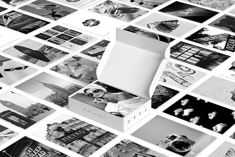 Y2K BOO Black and White Wall Collage Kit - 50 Trendy Monochrome Aesthetic Photos for Sophisticated and Modern Spaces, Perfect Room Decor for Teens, 4"x6" Vintage Wall Art for College Dorms thumbnail 5