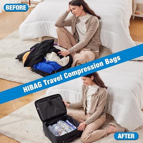 12 Compression Bags for Travel Essentials, Vacuum Packing Space Saver Bags for Cruise Accessories (12-Travel) thumbnail 3